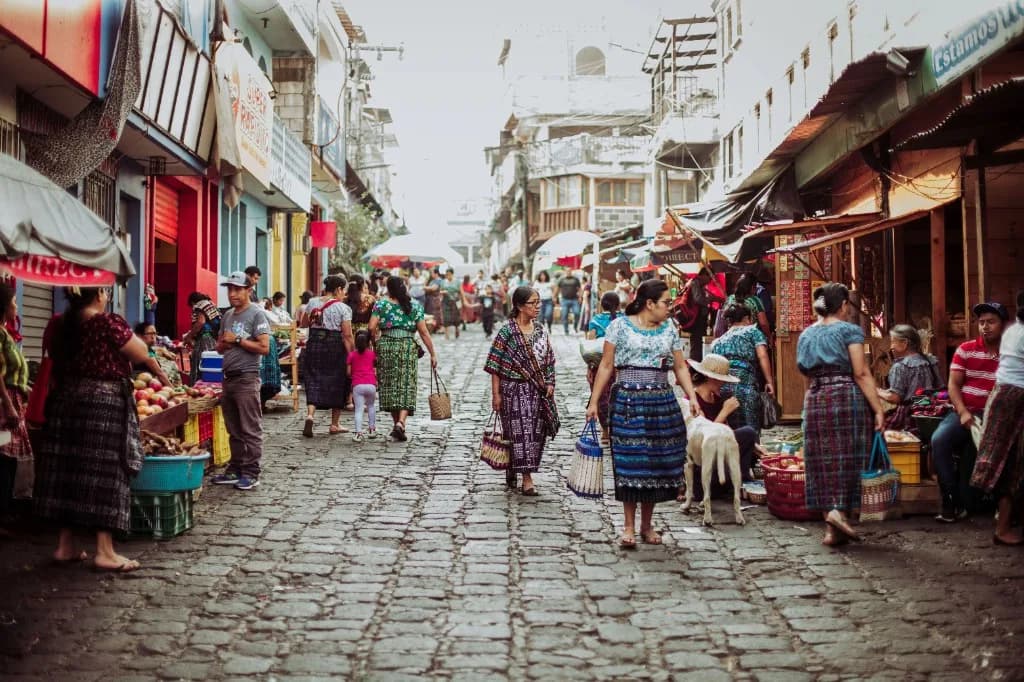 Colorful market stalls in Chichicastenango