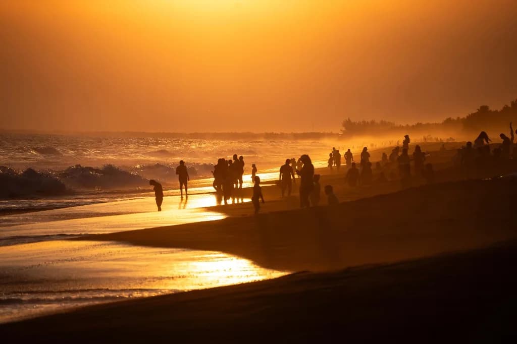 Black-sand Pacific beach in Monterrico